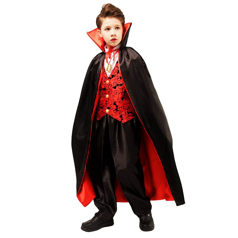 DSplay Kids Gothic Classic Vampire Halloween Costume (7-9Y) - Image 4